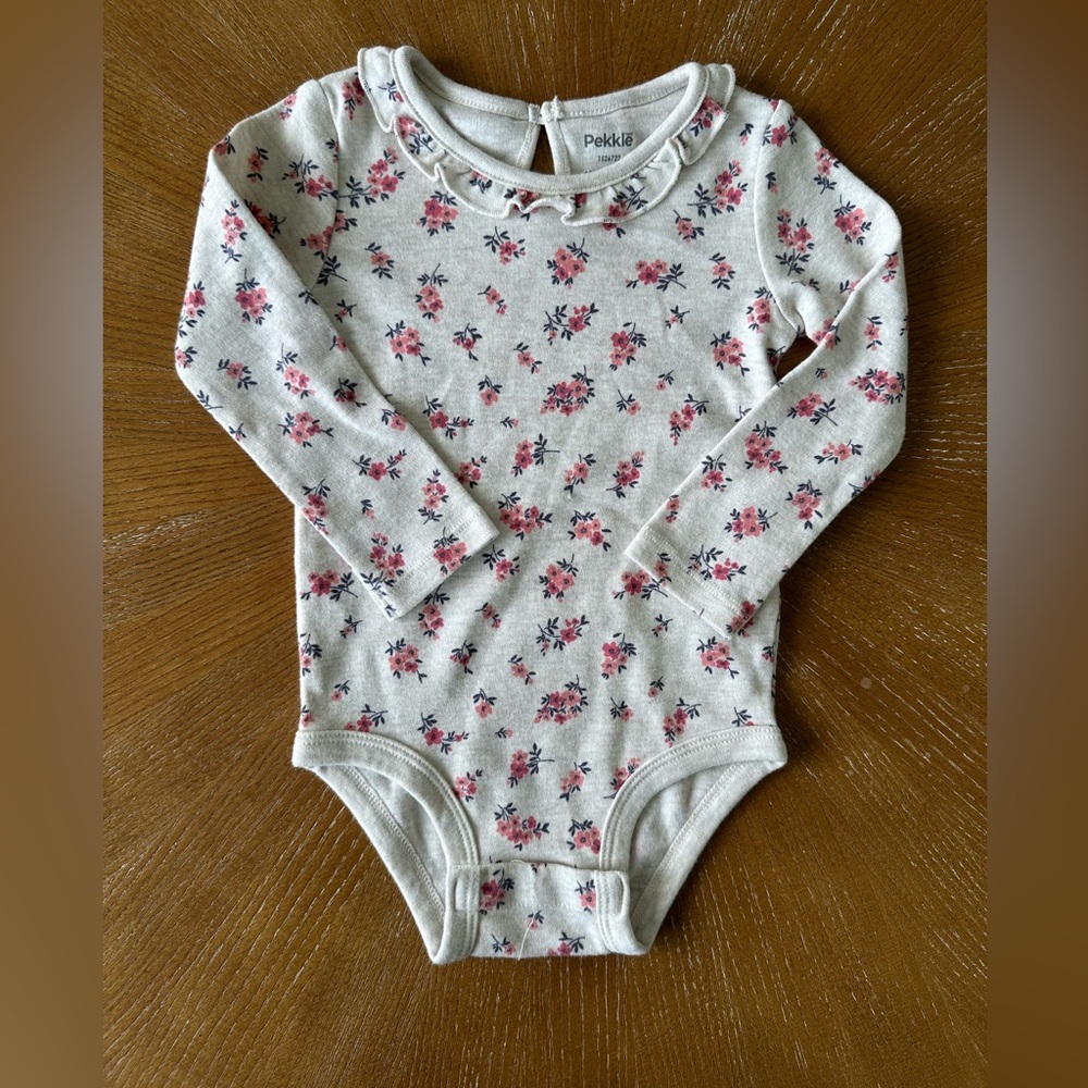 Floral Long Sleeve Baby Onesie